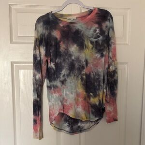 Grace & Lace Multicolor Tie-Dye Long Sleeve Top